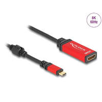  Delock USB Type-C - HDMI adapter (DP Alt Mode) 8K 60 Hz-hez HDR funkcióval piros