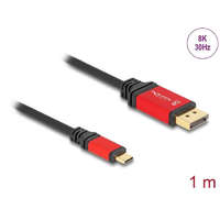 DELOCK Delock USB Type-C - DisplayPort kábel (DP Alt Mode) 8K 30 Hz-hez HDR funkcióval 1 m piros