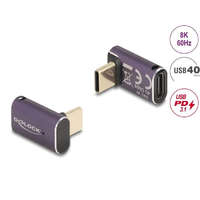 Delock USB Adapter 40 Gbps USB Type-C PD 3.1 240 W csatlakozódugóval - csatlakozóhüvellyel, ívelt 8K 60 Hz fém