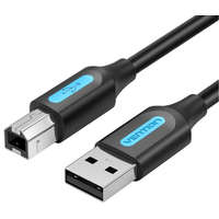 Vention Vention USB-A 2.0/M -> USB-B/M, (PVC, fekete, nyomtatókábel, printerkábel), 10m, kábel