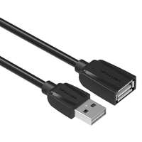  Vention USB-A 2.0/M -> USB-A 2.0/F (hosszabbító,PVC,fekete), 3m, kábel