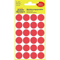 Avery Etikett címke, o18mm, jelölésre, 24 címke/ív, 4 ív/doboz, Avery piros