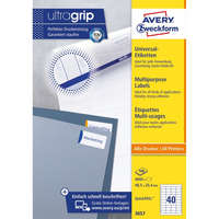 Avery Etikett címke, 48,5 x25,4mm, univerzális, 40 címke/ív, 100 ív/doboz, Avery fehér
