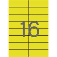 Apli Etikett, 105x37 mm, színes, APLI, sárga, 320 etikett/csomag