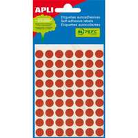 Apli Etikett, 10 mm kör, kézzel írható, színes, APLI, piros, 315 etikett/csomag