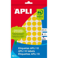 Apli Etikett, 16 mm kör, kézzel írható, színes, APLI, sárga, 432 etikett/csomag
