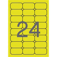 Apli Etikett, 64x33,9 mm, színes, kerekített sarkú, APLI, neon sárga, 480 etikett/csomag