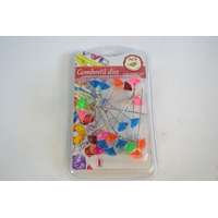 Gombostű dísz, nagyfejű, gyémánt forma színes átm. 10 mm 20/db/cs