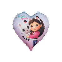 PartyDeco Gabi babaháza szív alakú fólia lufi, 35 cm