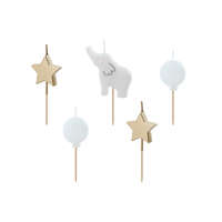 PARTYDECO PartyDeco 1 születésnapi gyertya, Elefánt, 3-5cm