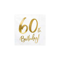 PARTYDECO PartyDeco születésnapi szalvéta, 60, 33×33 cm, 20 db