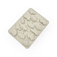 EGYÉB Bonbon szilikon forma, közlekedési járművek, szürke, 16,5×22cm,14db