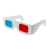 TrendShop Vörös cián 3D szemüveg - Papírkeretes fehér