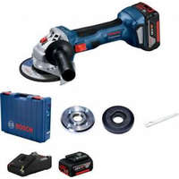 Bosch BOSCH 06019H9021 GWS 180-LI (125 mm) Akkus sarokcsiszoló + 2 X 4.0 Ah Akku + GAL 18V-40 EU Töltő + Szállítókoffer