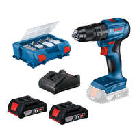 Robert Bosch BOSCH 0615990N2P akkus kombinált GSB 185-LI + 2 x 2,0 Ah akkumulátor + 82 részes tartozékkészlet szerszámtáskában