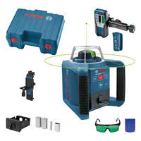 Robert Bosch BOSCH 061599404B GRL 300 HVG zöld Forgólézer + BT 300 Állvány + GR 240 Mérőléc + LR 1G Lézervevő + RC 1 Távirányító + WM 4 Tartó