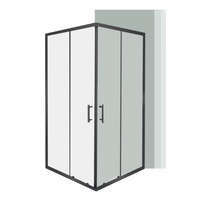 Leziter Spirit Clear 80x80 cm szögletes zuhanykabin, zuhanytálca nélkül fekete