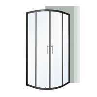 Leziter Spirit Clear 90x90 cm íves zuhanykabin zuhanytálca nélkül fekete