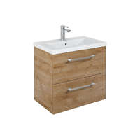Royo Polska Elita Roma Plus Szett kompakt fürdőszobaszekrény, 2 fiókkal, mosdóval (60 cm), Canela oak színben