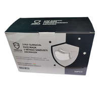 Szájmaszk Shield 3 rétegű prémium fekete maszk 50 db dobozonként, sebészeti szájmaszk csomagban, orvosi maszk, orvosi szájmaszk