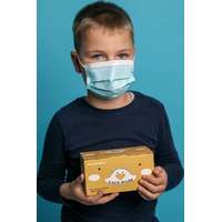 Szájmaszk Gyerek kék maszk 50 db dobozonként Flame Brother 3 rétegű egészségügyi gyerekmaszk