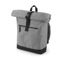 Bag Base Utazótáska Bag Base Roll-Top Backpack - Egy méret, Szürke Marl/Fekete