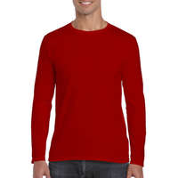 Gildan Férfi póló Hosszú ujjú Gildan Gildan Mens Softstyle Long Sleeve Tee - S, Piros