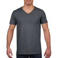 Gildan Férfi póló Rövid ujjú Gildan Gildan Mens Softstyle V-Neck T-Shirt - S, Sötét heather szürke