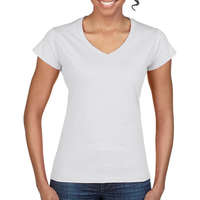 Gildan Női póló Csapott ujjú Gildan Ladies Softstyle V-Neck T-Shirt - XL, Fehér