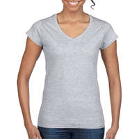 Gildan Női póló Csapott ujjú Gildan Ladies Softstyle V-Neck T-Shirt - M, Sportszürke