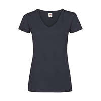 Fruit of the Loom Női póló Csapott ujjú Fruit of the Loom Valueweight V-Neck T Lady-Fit - S, Mély sötétkék (navy)