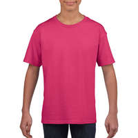 Gildan Gyerek póló Rövid ujjú Gildan Softstyle Youth T-Shirt - XS (104/110), Heliconia (sötét rózsaszín)