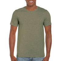 Gildan Férfi póló Rövid ujjú Gildan Softstyle Ring Spun T-Shirt - M, Heather katonai zöld
