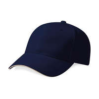 Beechfield Férfi sapka Beechfield Pro-Style Heavy Brushed Cotton Cap Egy méret, French Sötétkék (navy)/Kő kék