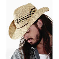 Beechfield Uniszex sapka Beechfield Straw Cowboy Hat Egy méret, Naturál