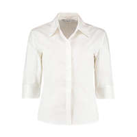 Kustom Kit Női 3/4-es ujjú blúz Kustom Kit Women&#039;s Tailored Fit Continental Blouse 3/4 Sleeve M, Fehér