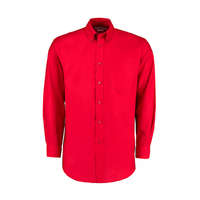Kustom Kit Férfi hosszú ujjú Ing Kustom Kit Classic Fit Workwear Oxford Shirt S, Piros