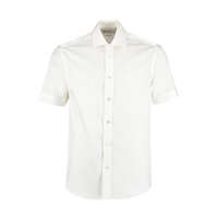 Kustom Kit Férfi rövid ujjú Ing Kustom Kit Classic Fit Premium Cutaway Oxford Shirt SSL XL, Fehér