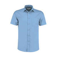 Kustom Kit Férfi rövid ujjú Ing Kustom Kit Tailored Fit Poplin Shirt SSL L, Világos kék