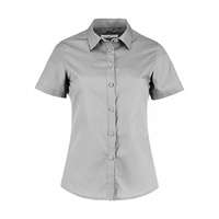 Kustom Kit Női rövid ujjú blúz Kustom Kit Women&#039;s Tailored Fit Poplin Shirt SSL XS, Világos szürke