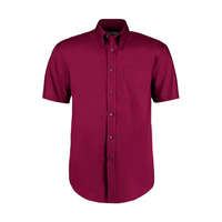 Kustom Kit Férfi rövid ujjú Ing Kustom Kit Classic Fit Premium Oxford Shirt SSL 2XL, Burgundi vörös
