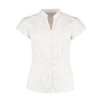 Kustom Kit Női csapott ujjú blúz Kustom Kit Women&#039;s Tailored Fit Mandarin Collar Blouse SSL M (12), Fehér