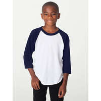 American Apparel Gyerek póló American Apparel AABB253 Youth 3/4 Sleeve Raglan Tee -10, White/Red