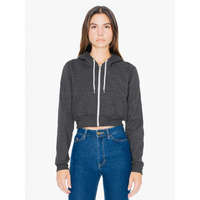 American Apparel Női kapucnis pulóver American Apparel AAF397 Women&#039;S Flex Fleece Cropped Zip Hooded Sweatshirt -XS, Dark Heather Grey