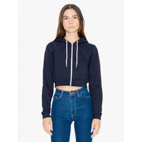 American Apparel Női kapucnis pulóver American Apparel AAF397 Women&#039;S Flex Fleece Cropped Zip Hooded Sweatshirt -M, Navy