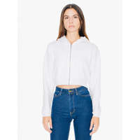 American Apparel Női kapucnis pulóver American Apparel AAF397 Women&#039;S Flex Fleece Cropped Zip Hooded Sweatshirt -L, White