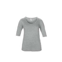 Anvil Női póló Anvil ANL6756 Tri-Blend Deep Scoop 1/2 Ujjú póló -XS, Heather Grey