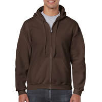 Gildan Uniszex kapucnis pulóver Gildan GI18600 Heavy Blend Adult Full Zip Hooded Sweatshirt -2XL, Dark Chocolate