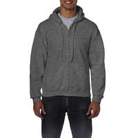 Gildan Uniszex kapucnis pulóver Gildan GI18600 Heavy Blend Adult Full Zip Hooded Sweatshirt -L, Dark Heather