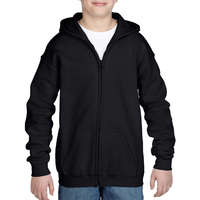 Gildan Gyerek kapucnis pulóver Gildan GIB18600 Heavy Blend Youth Full Zip Hooded Sweatshirt -M, Black